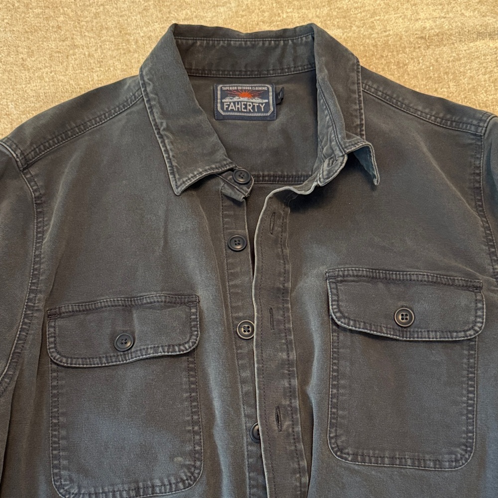 Faherty Men's Dark Gray Shirt Jacket